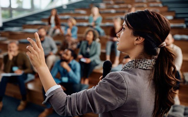 woman speaking